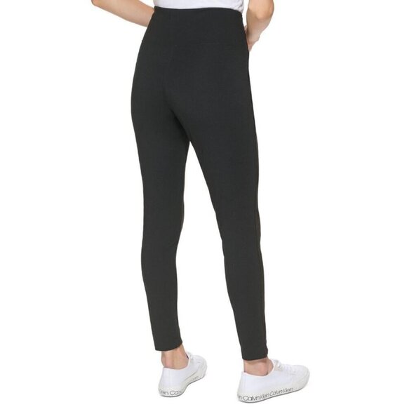 CALVIN KLEIN Seam Front Pull On Black Stretchy Skinny Leg Dress Pant NWT XS - Picture 2 of 5